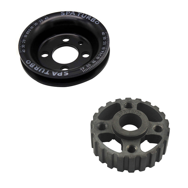 VW syncro Audi 80 90 100 4000 rabbit 1.8 8v underdrive Pulley - BLACK + VW 8V super light crank timing gear SPA TURBO USA