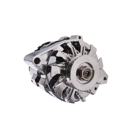 TSP 6.61 In. GM CS130 Style 160 Amp Chrome Alternator With V-Belt Pulley Top Street Performance
