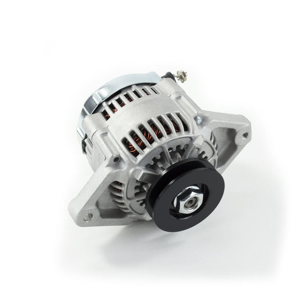TSP Alternator; Mini Denso Style Race 3/8" V-Belt 90 Amps; Satin Top Street Performance