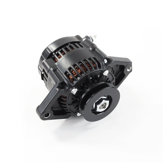 TSP Alternator; Mini Denso Style Race 3/8" V-Belt 90 Amps; Black Top Street Performance