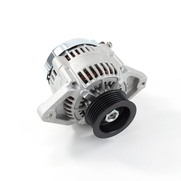 TSP Alternator; Mini Denso Style Race Serpentine 90 Amps; Satin Top Street Performance