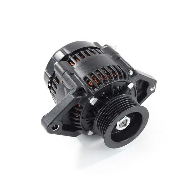 TSP Alternator; Mini Denso Style Race Serpentine 90 Amps; Black Top Street Performance