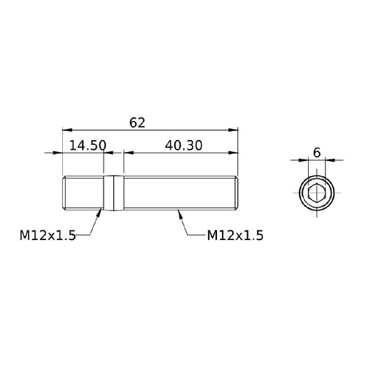 FORGED WHEEL STUD AND NUT COMPETITION TYPE 62mm M12x1.5 – Pack of 4 SPA TURBO USA