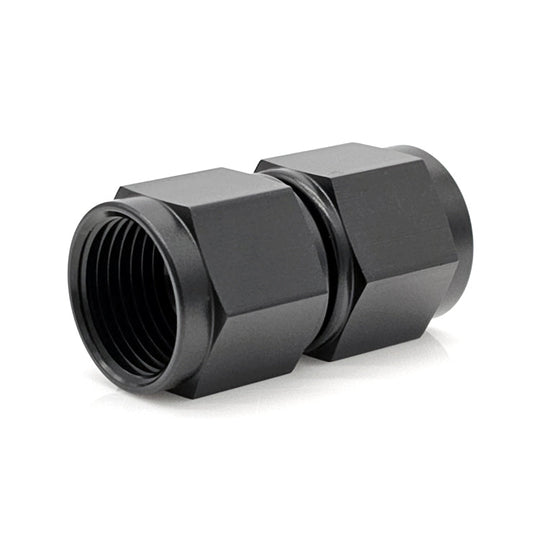 -10AN Female AN Flare Union Straight Adapter, Swivel Style, Black Hard Anodized Aluminum Ace Race Parts
