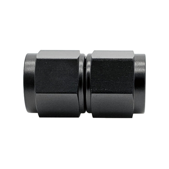 -3AN Female AN Flare Union Straight Adapter, Swivel Style, Black Hard Anodized Aluminum Ace Race Parts