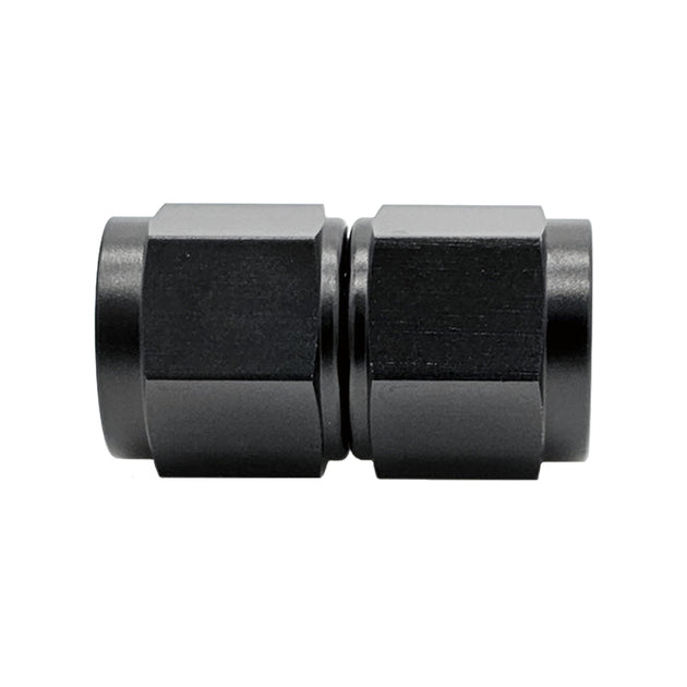 -10AN Female AN Flare Union Straight Adapter, Swivel Style, Black Hard Anodized Aluminum Ace Race Parts