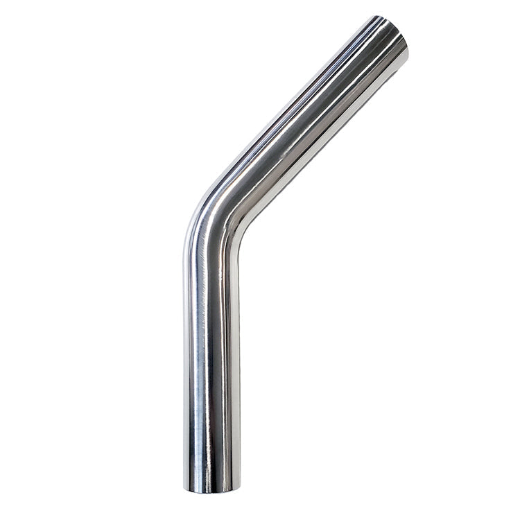 1.500" 16ga 45° Mandrel Bend - (2.250" CLR / 6.000" Legs) - Polished OD - 304 Stainless Ace Race Parts