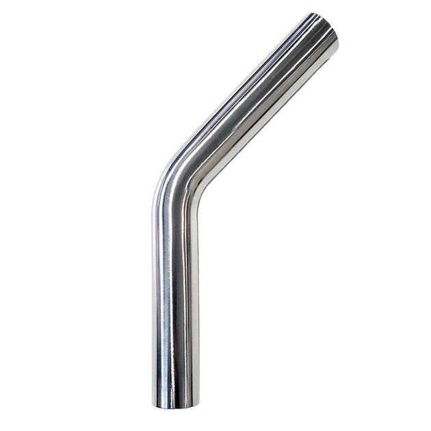1.500" 16ga 45° Mandrel Bend - (2.250" CLR / 6.000" Legs) - Polished OD - 304 Stainless Ace Race Parts