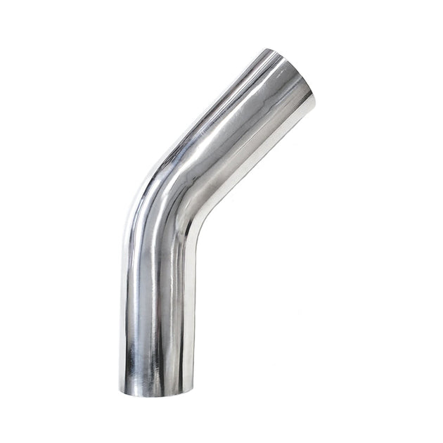 4.000" OD 14ga 45° Mandrel Bend - Polished OD - 6061 Aluminum - (6.000" CLR / 6.000" Legs) Ace Race Parts