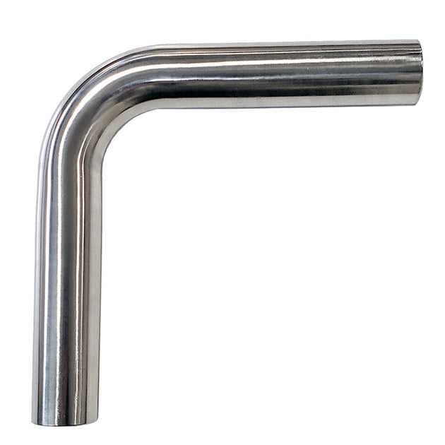 2.375" 16ga 90° Mandrel Bend - (3.563" CLR / 6.000" Legs) - Polished OD - 304 Stainless Ace Race Parts