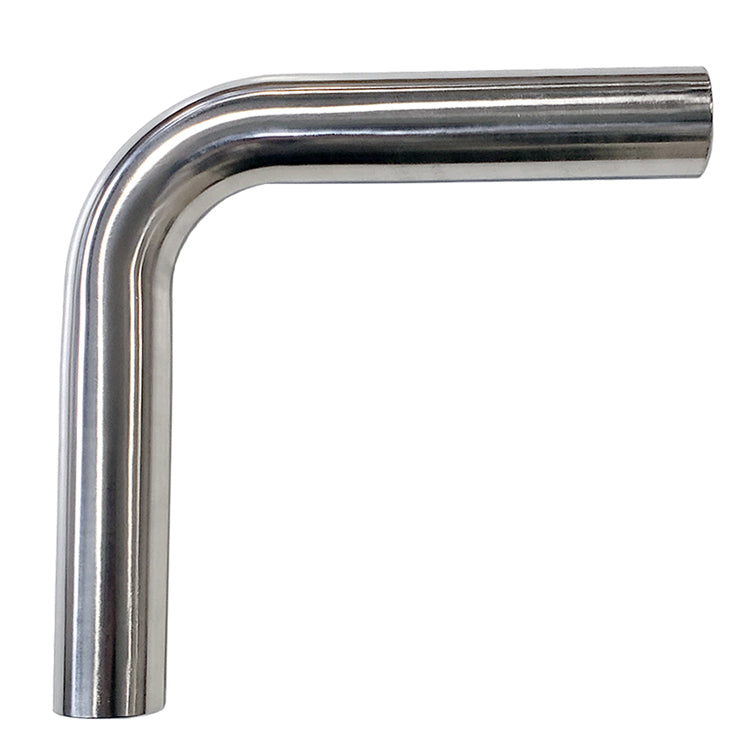 2.375" 16ga 90° Mandrel Bend - (3.563" CLR / 6.000" Legs) - Polished OD - 304 Stainless Ace Race Parts