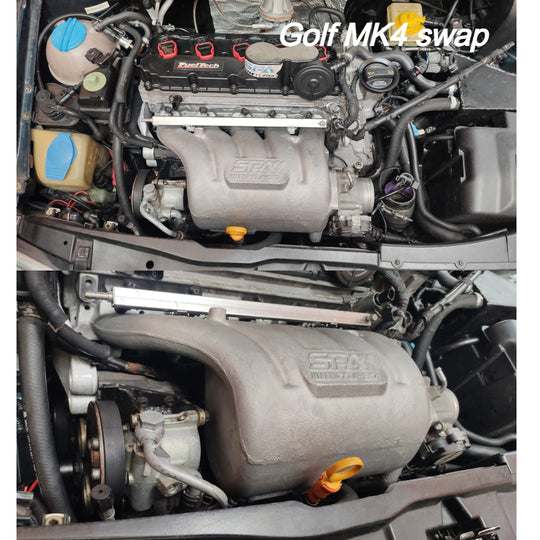 VW 2.5L 5 CYLINDER 20V 07K CAST ALUMINUM INTAKE MANIFOLD - WITH FUEL RAIL - BLACK SPA TURBO USA