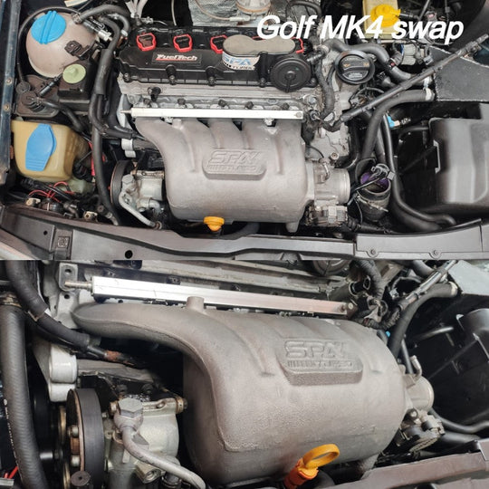 Turbo manifold, cast aluminum valve cover & intake manifold for VW Jetta/Golf MK4 2.5L 5-cyl 20V 07K. SPA TURBO USA