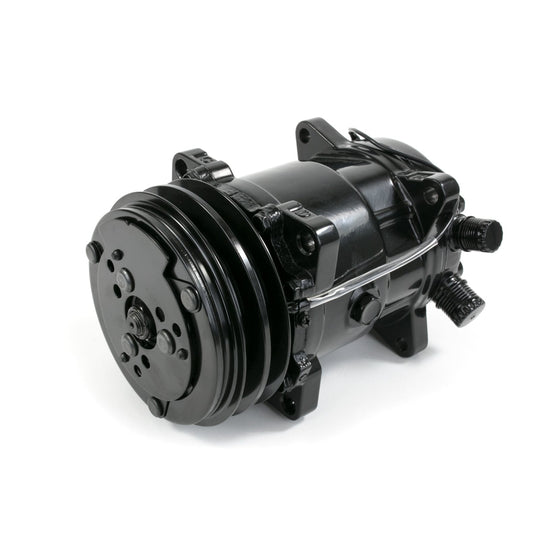 TSP A/C Compressor; Sanden 508 R134 V-Belt; Chrome With Black Clutch Top Street Performance