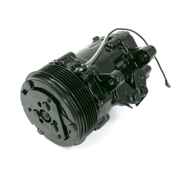 TSP A/C Compressor; Sanden SD-7 R134 Serpentine Belt; Polished With Silver Clutch Top Street Performance