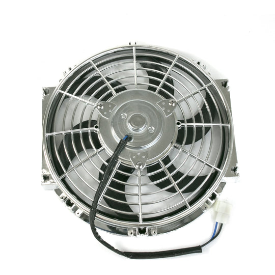 TSP Universal Radiator Fan; S-Blade; 10" Chrome Top Street Performance