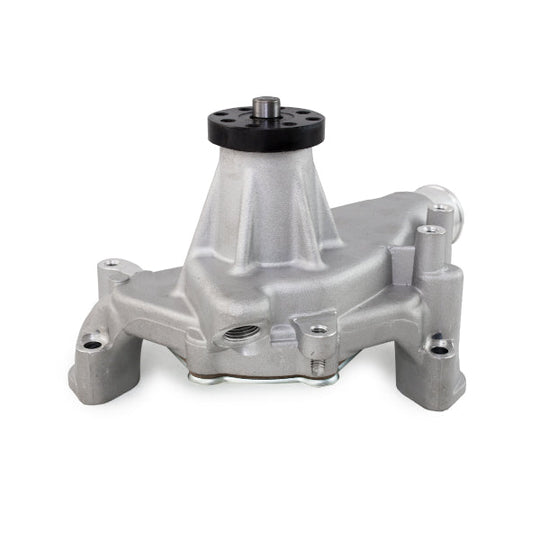 TSP Mechanical Water Pump; Aluminum; Satin; Chevrolet SB Long Neck; Reverse Top Street Performance