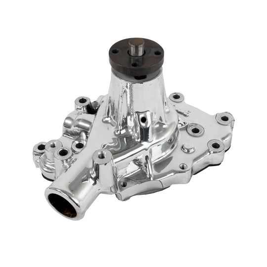 TSP Mechanical Water Pump; Aluminum; Chrome; SBF (289; 302; 351W) P/S Outlet Top Street Performance