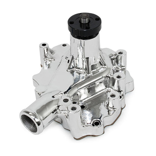 TSP Mechanical Water Pump; Aluminum; Chrome; SBF (289; 302; 351W) D/S Inlet Top Street Performance
