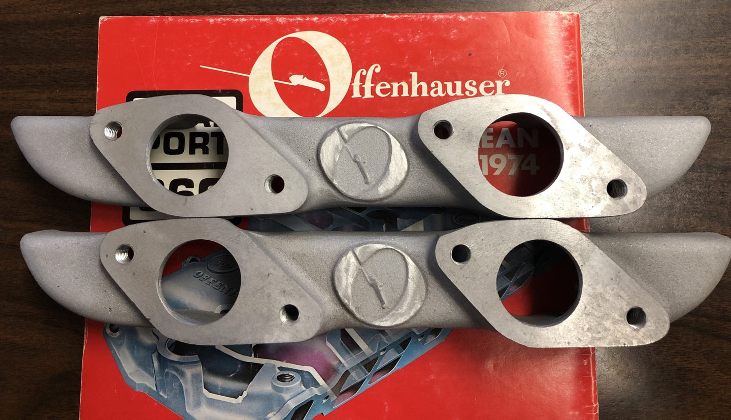 Offenhauser 5481 4 Carb manifold for Corvair. Necessary to maching heads and Helo-Arc manifold onto them.This part must be welded on directly. Instructions with photo included.Sold in pairs.Made in the USA DFW Speed Syndicate