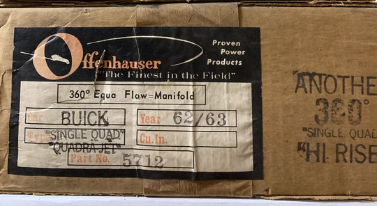 Offenhauser 5712 360 Equa Flow Manifold for Buick. Single Quad Quadra Jet. DFW Speed Syndicate