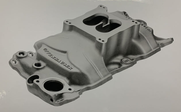 Offenhauser 5693 High Rise Single Quad Manifold for Chevrolet 283, 327, 350 & 400 engines.AVAILABLE WITH OIL HOLE OR WITHOUT. DFW Speed Syndicate