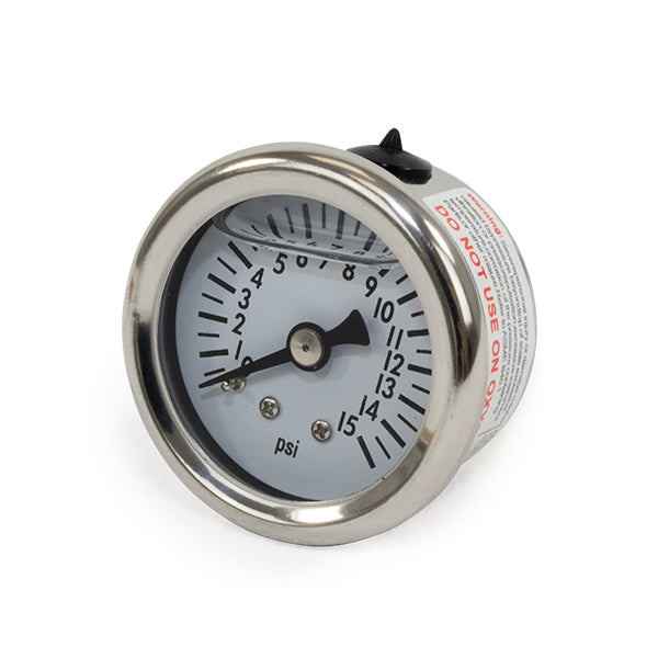 TSP Fuel Pressure Gauge; Liquid Filled 0-15 PSI Top Street Performance