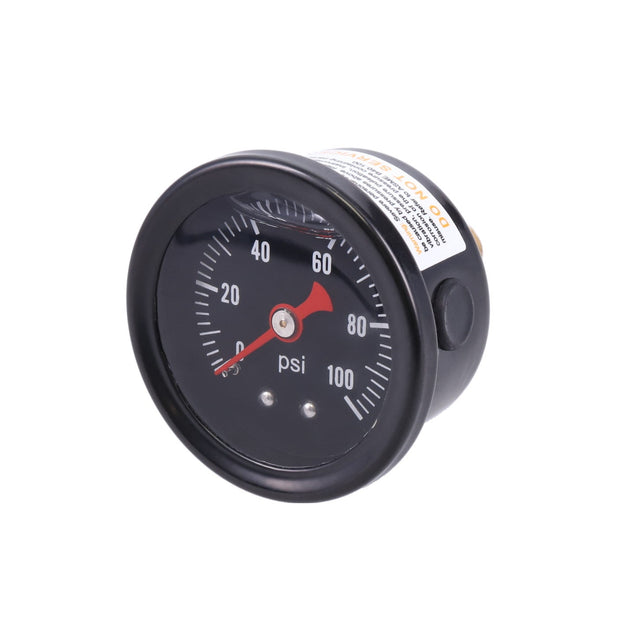 Fuel Pressure Gauge; Black; Liquid Filled 0-100 PSI Top Street Performance