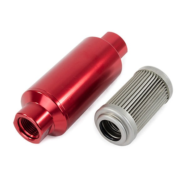 TSP Fuel Filter With 40 Micron Stainless Steel Element; Red Top Street Performance