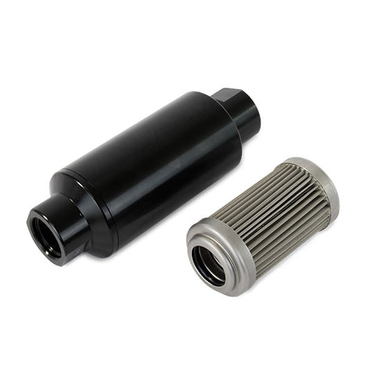 TSP Fuel Filter With 100 Micron Stainless Steel Element; Black Top Street Performance