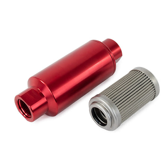 TSP Fuel Filter With 100 Micron Stainless Steel Element; Red Top Street Performance