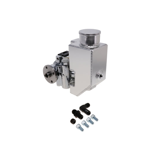 GM Type II Style Chrome Power Steering Pump With 18 Oz Fabricated Aluminum Reservoir And Pulley Hub Top Street Performance