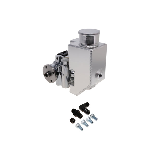 GM Type II Style Chrome Power Steering Pump With 18 Oz Fabricated Aluminum Reservoir And Pulley Hub Top Street Performance