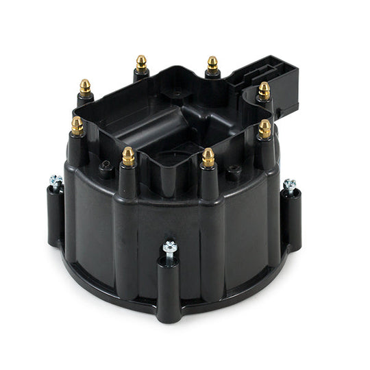 TSP HEI Distributor Cap; 8 Cylinder Male; Black Top Street Performance