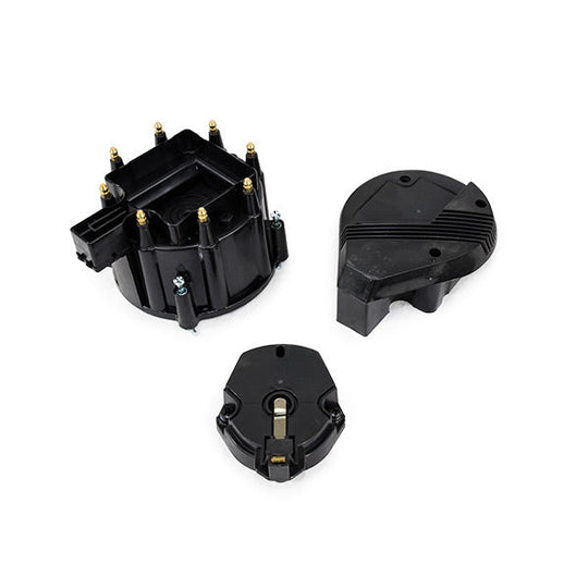 TSP HEI Distributor Super Cap And Rotor Kit; 8 Cylinder Male; Black Top Street Performance