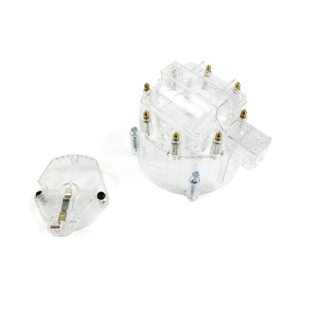TSP HEI Distributor Standard Cap And Rotor Kit; 8 Cylinder Male; Clear Top Street Performance