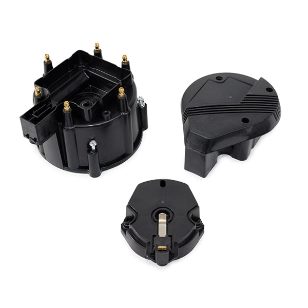TSP HEI Distributor Super Cap And Rotor Kit; 6 Cylinder Male; Black Top Street Performance