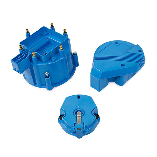 TSP HEI Distributor Super Cap And Rotor Kit; 6 Cylinder Male; Blue Top Street Performance