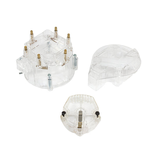 TSP HEI Distributor Super Cap And Rotor Kit; 6 Cylinder Male; Clear Top Street Performance