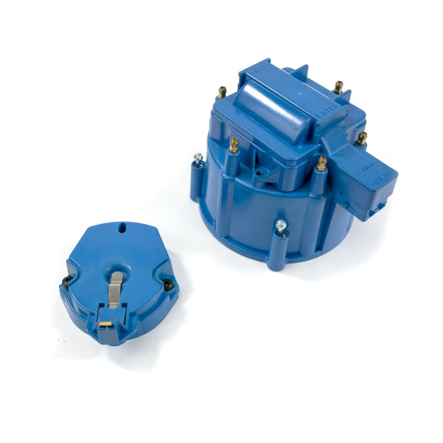 TSP HEI Distributor Standard Cap And Rotor Kit; 6 Cylinder Male; Blue Top Street Performance