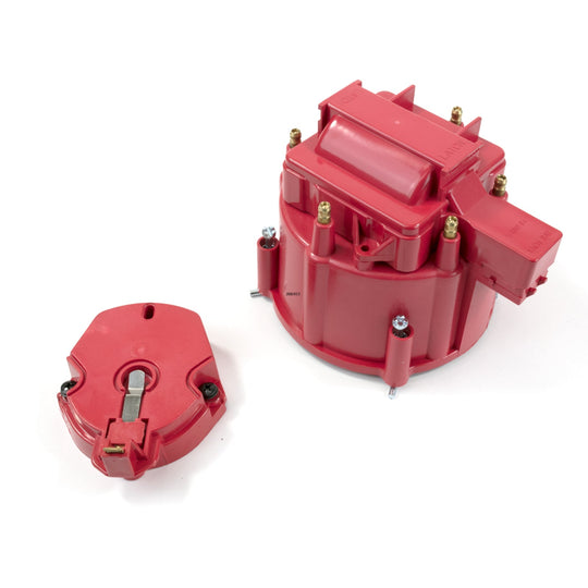 TSP HEI Distributor Standard Cap And Rotor Kit; 6 Cylinder Male; Red Top Street Performance
