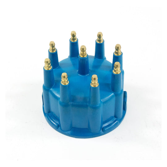 TSP Pro Billet & Ready To Run Distributor Cap And Rotor Kit; 8 Cyl Male; Blue Top Street Performance