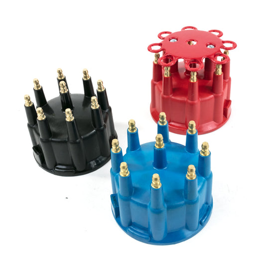 TSP Pro Billet & Ready To Run Distributor Cap And Rotor Kit; 8 Cyl Male; Black Top Street Performance