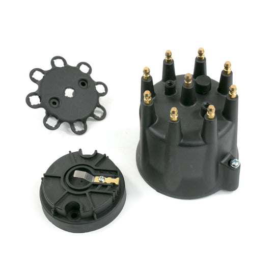 TSP Pro Series Distributor Cap And Rotor Kit; 8 Cylinder Male; Black Top Street Performance
