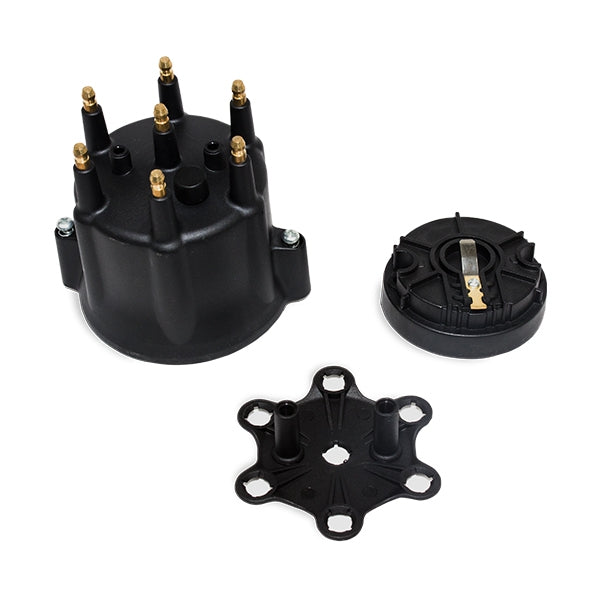 T189 Distributor Rotor TSP Pro Series Distributor Cap And Rotor Kit; 6 Cylinder Male; Black