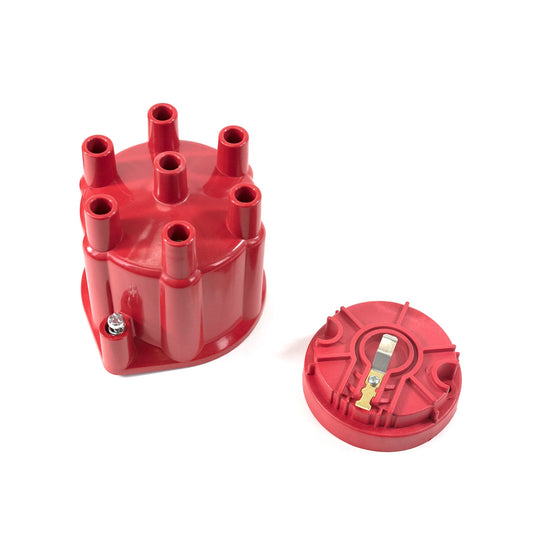 TSP Pro Series Distributor Cap And Rotor Kit; 6 Cylinder Female; Red Top Street Performance