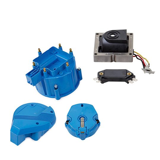 TSP HEI Distributor Super Cap Tune Up Kit; 6 Cylinder Male; Blue Top Street Performance