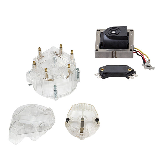 TSP HEI Distributor Super Cap Tune Up Kit; 6 Cylinder Male; Clear Top Street Performance