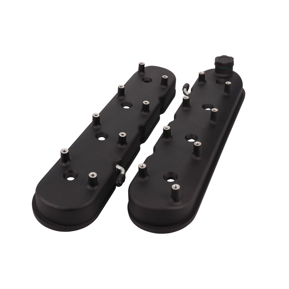 TSP Valve Covers; Cast Alum.; With Coil Mounts LS; Black Top Street Performance