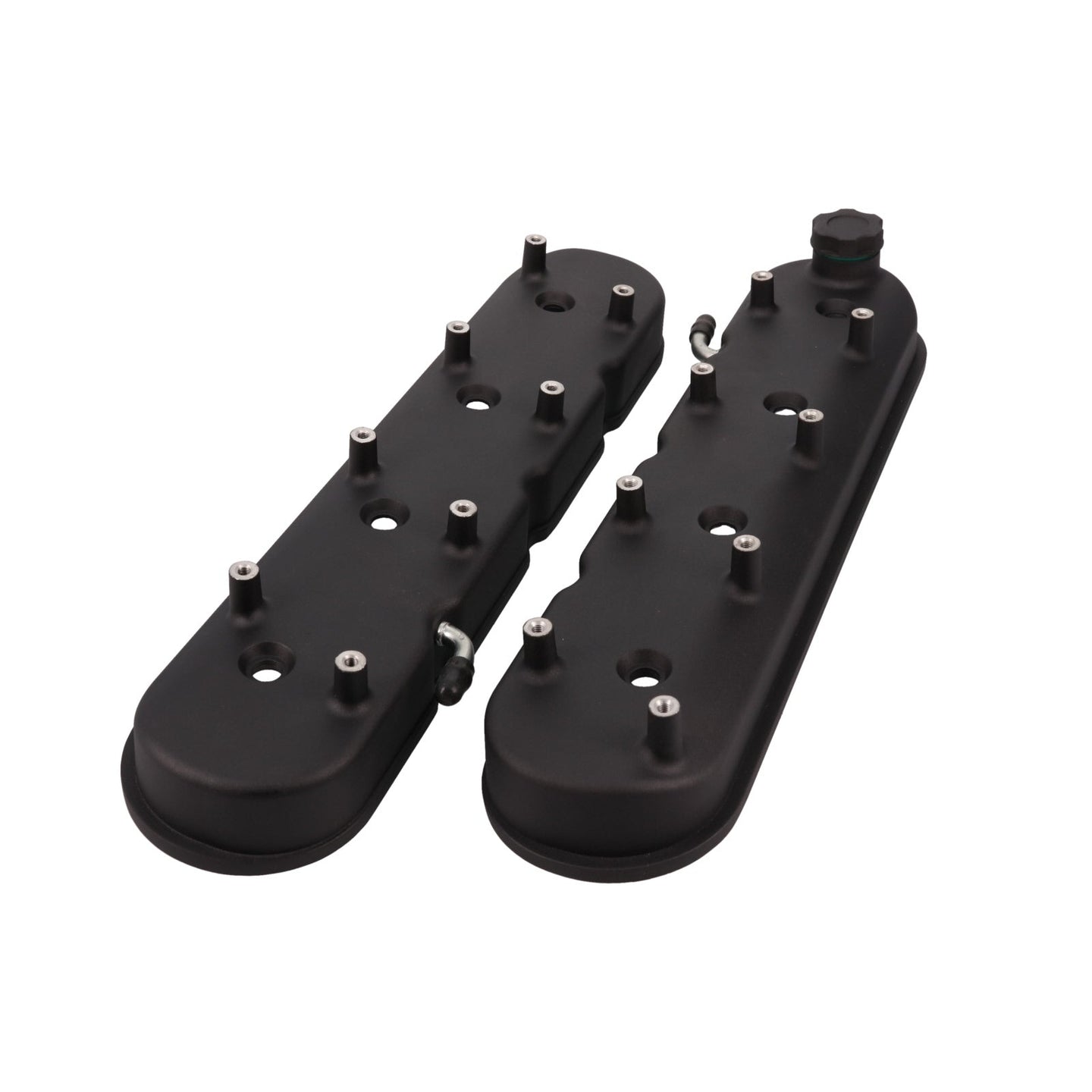TSP Valve Covers; Cast Alum.; With Coil Mounts LS; Black Top Street Performance